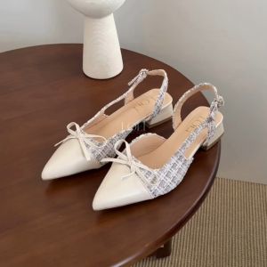 LOEI Venice Slingback Tweeds Wanita Hak Tahu Kasual 5332