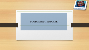 STANDARD FOOD MENU TEMPLATE