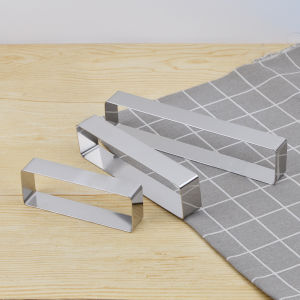 Ring Cutter persegi panjang stainless/Ring brownis panjang/Loyang kue/ mousse ring cake round stainless steel