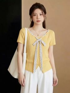 AIYITI | Yellow Sleeveless T-shirt Plus Size Slimming Top