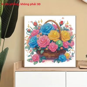 Tranh Đính Đá 2D Họa Tiết Cây Cối Khung Tranh Phẳng Không Viền Kim Cương Tròn & Hình Dạng Đặc Biệt Thích Hợp Trang Trí Tường Phòng Ngủ & Phòng Khách