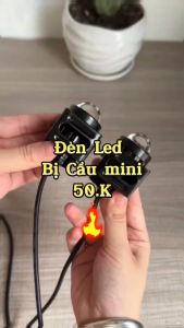 Đèn led pha xe máy 2 màu trắng vàng thân kim loại