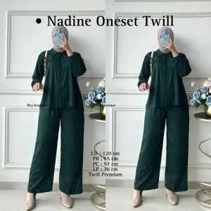 Rey.boutique - Oneset Wanita Kemeja Twill Premium Adem Tebal / Setelan Celana Nadine Oneset Wanita / Baju Kerja Wanita Terbaru Murah / Baju Kerja Wanita Simple Kekinian Model Terbaru / Setcel Wanita Model Terbaru Murah / Baju + Celana Busui Wanita Murah