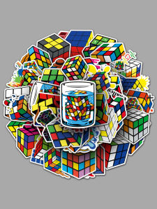 50-Piece Cube Graffiti Luggage Decal Stickers for Laptop Car Decoration Trendy Toy Cards Personality Customized Mural Stickers