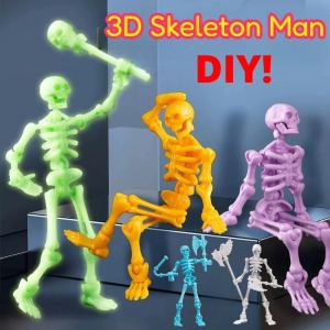 3D Skeleton Model Assembly Toy Multi Joint Mobile Doll Figurine Skeleton Bone Joint Doll Pendulum Trick Toy Figure