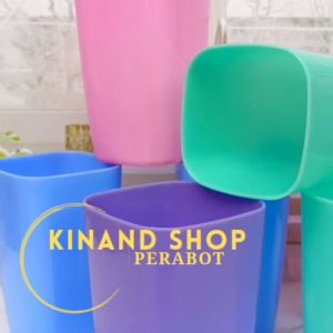 6 PCS GELAS SEGI SOFT TEBAL TAHAN PANAS PLASTIK DOP SUPERWARE