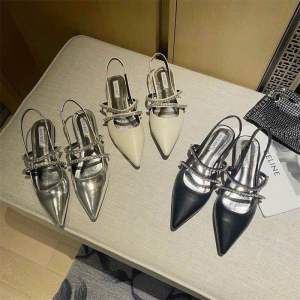 Giày sandal mũi nhọn hai quai đá cao 3 phân hottrend