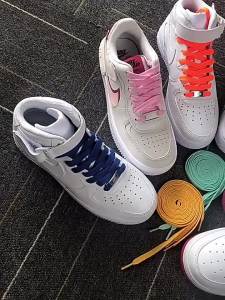 White Flat Sport Shoelaces Thick Non-Elastic Sneaker Lace for Women Leisure Shoe String Accessories