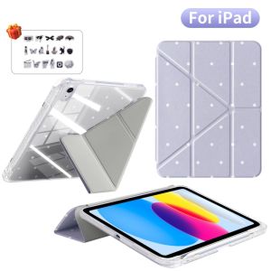 HANSONG | For 2026 iPad 12th Gen Case iPad 11th A16 10th Generation 10.9 iPad Air 4 5 6 7 10.9in M2 M3 M4 2025 Holder Flip Clear Cover