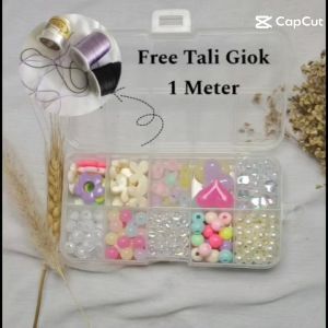 Manik Manik Pasir 1 Box - Manik2 Mote Payet Pasir Paket DIY / 1 set lengkap / lengkap kotak / aesthetic / lucu / DIY