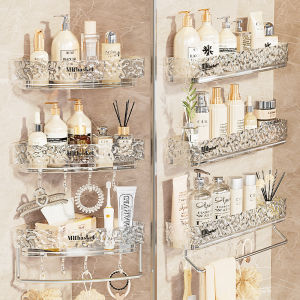 ชั้นวางของสามเหลี่ยมในห้องน้ำ ติดผนัง ไม่ต้องเจาะรู สำหรับห้องน้ำ ห้องนั่งเล่น ห้องนอน สำหรับผู้ชายและผู้หญิง ชั้นวางของสำหรับเครื่องสำอาง