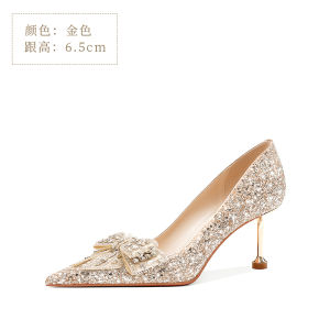 Low Heel Wedding Shoes for Women 2025 New Daily Wear Comfortable French Butterfly Knot Crystal Engagement Marriage Bride Shoes