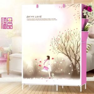 LEMARI PAKAIAN 2 SISI /LEMARI BAJU PORTABLE / LEMARI BAJU RAKIT (105 CISS) - GREEN MUSIC -SHENAR UKURAN  :105X45X170CM