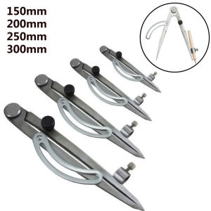 100/200/300mm Precision Wing Divider Scribe Tool with Pencil Holder for Geometry Wood Metal and Leather