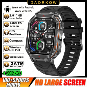 2026 New military outdoor sports watch GPT voice assistant 650mAh GPS IP68 outdoor tracker over 100 sports modes smartwatch