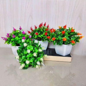 Unico PBP18 Tanaman Hias Buatan Pot Bunga Mini Artificial Decoration Flower Dekorasi Ornamen Pajangan Ruangan Hiasan Vas Bunga Plastik Outdoor Indoor Cantik COD
