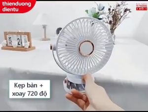 Quạt kẹp máy tính để bàn GF07quạt mini 10000mAh sạc USB sử dụng liên tục 147 giờ xoay 360 đ 1K-12-15000mAh