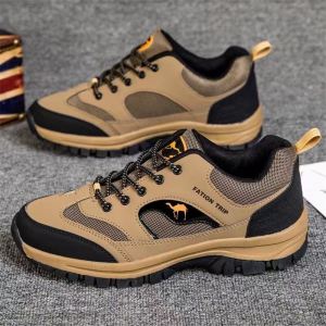 Men Korean Fashion Mesh Breathable Lace Up Sports Sneakers Outdoors Hiking Shoes Comfortable Casual Rubber Shoes For Men On Sale