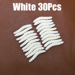 Topranc White&Green Imitation Caterpillar Bread Worm Soft Worm Bait Suitable for Fishing Crucian Carp and Tilapia Soft Bait