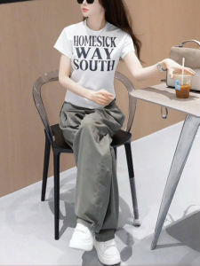 Shalldoer | Bộ đồ hai mảnh cổ tròn tay ngắn ôm vừa vặn mùa hè cho nữ Bộ quần áo công sở thường ngày không giống ai