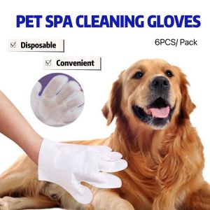 Cat Dog Disposable Cleaning Glove Pet SPA Antibacterial Cleaning Pet Bath FreeCat Bath Wipes