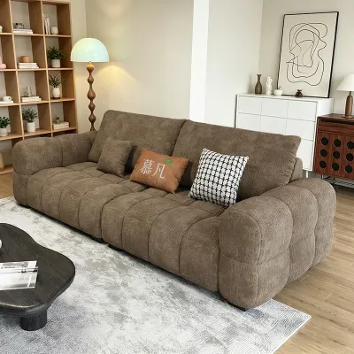French Cream Style Boucle Velvet Sofa
