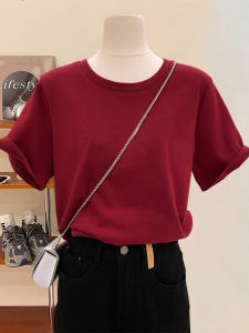 เสื้อยืดคอกลมแขนสั้นผ้าฝ้ายแท้สีเทา ทรงสลิมฟิต แฟชั่นฤดูร้อน เสื้อชั้นในพิมพ์ลาย ทรงสลิมฟิต เสื้อเชิ้ตคอกลม