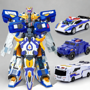JUMPGO | Blue Thunder King 3 in 1 Transformable Robot Toy