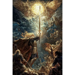 Kayou | Oil Painting By Numbers Ancient Knight Templar DIY Number Drawing Canvas Pictures By Numbers Home Decor Large SizeGift Frameless