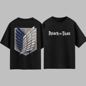 Bandai | Japanese Anime Attack on Titan Survey Corps T-shirt Men Women Cotton Summer Top Harajuku Style Fashion Short Sleeved Tee shirts