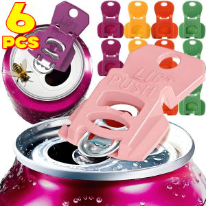 6PCS Color Beverage Can Opener Reusable Easy Can Openers Drink Coke Shield From Bugs Beer Cola Plastic Lid Kitchen Tools