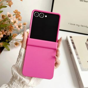 Solid Color Skin Feel Hinge Protective Hard PC Phone Case For Samsung Z Flip 8 7 FE 6 5 4 3 Flip8 5G Shockproof Protective Cover