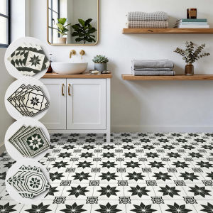 5/1 Pcs Frosted Thickened Floor Stickers Marble Wood Grain Terrazzo Pattern Wall Sticker Kitchen Bathroom Renovation Decals