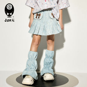 Fashionable Trendy Denim Pleated Skirt