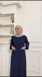 Achsa Gamis Muslim Wanita Terbaru Crinkle Airflow Premium Ukuran M L XL XXL Busui Frendly
