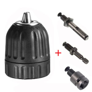 Keyless Drill Chuck 0.8-10mm 3/8-24UNF Hex Shank/SDS-Plus/Square Quick Grip Adapter Chuck for Drill Bit Screwdriver Tap&Socket