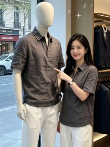LIUBU | Áo Polo Mỏng Hè Phong Cách Màu Xám Cảm Giác Gai