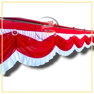 Bendera Background Merah Putih Bergelombang Panggung Poni Panjang 8 Meter