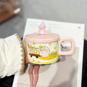 Cute Cartoon Star Man Ceramic Mugs High Aesthetic Couple Water Cups Womens Gifts Souvenir Cups Drinking Water Vessels