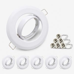 JOYINLED 6 Đèn LED Âm Trần Tròn GU10 Có Thể Điều Chỉnh Khung Đèn Âm Trần Có Đế Giữ Cho Trần Nhà Bếp