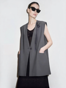 Handmade Three-Dimensional Calla Lily Design Office Style Vest