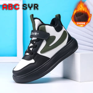 รองเท้ากีฬาผ้าขนแกะหนาสำหรับเด็ก รองเท้าลำลองแบบสวมสบาย ระบายอากาศได้ดี ป้องกันการสัมผัสกับความหนาว ฤดูใบไม้ร่วง/ฤดูหนาว รองเท้าเด็กชายและเด็กหญิง