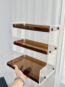 จักรวาล Acrylic Cosmetic Storage Rack Desktop Perfume Aromatherapy Multi-layer Luxury Bathroom Storage Box Bedroom Organizer