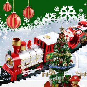 Electric Christmas Train Electric Sound and Light Can Hang Christmas Tree Christmas Rail Car Christmas Gift for Kids