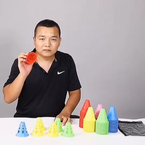 20pcs+Bag Cone Kerucut Marker Cone Sepatu Roda Inline Skate Kerucut Latihan Bola Marker Cone Tas Penyimpanan Kerucut Sepatu Roda Inline Skates