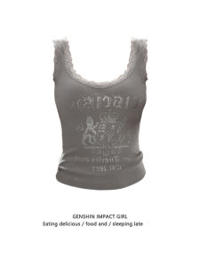 Sweet And Spicy Lace Patchwork Sleeveless Top Womens Summer New Design Slimming Short Crop Tank Top Trendy Modal Fiber