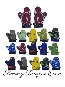 Set Sarung Tangan Oven Polyester Motif Geometris/Bintang dengan Peredam Panas untuk Ketenangan Mata