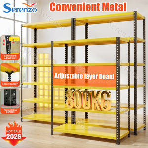 SERENZO 2026 Metal Rack Bolt Steel Heavy Duty Load 800KG 6 Layer Adjustable Waterproof Kitchen Shelves