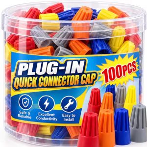 100pcs xoắn ốc đầu nối dây điện P1-P6 Mũ mùa xuân nhựa 300V chống cháy cho AWG 22-10 hệ thống dây điện 5 màu sắc