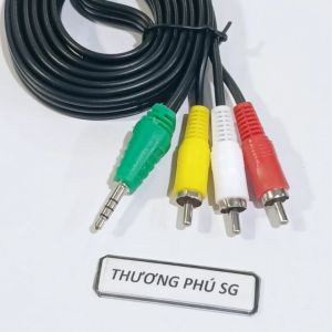 Cáp 3.5 ly ra 3 AV đực dài 1.5m / Chuẩn 3.5 ly - 4 Điểm cực ra 3 AV (3 RCA / CINCM)